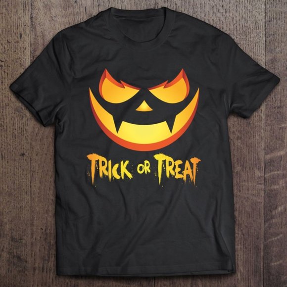 Happy Halloween Pumpkin Scary Face Trick Or Treat Shirt - Picture 1 of 1